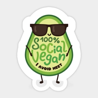 100% Social Vegam. I Avoid Meet. Sticker